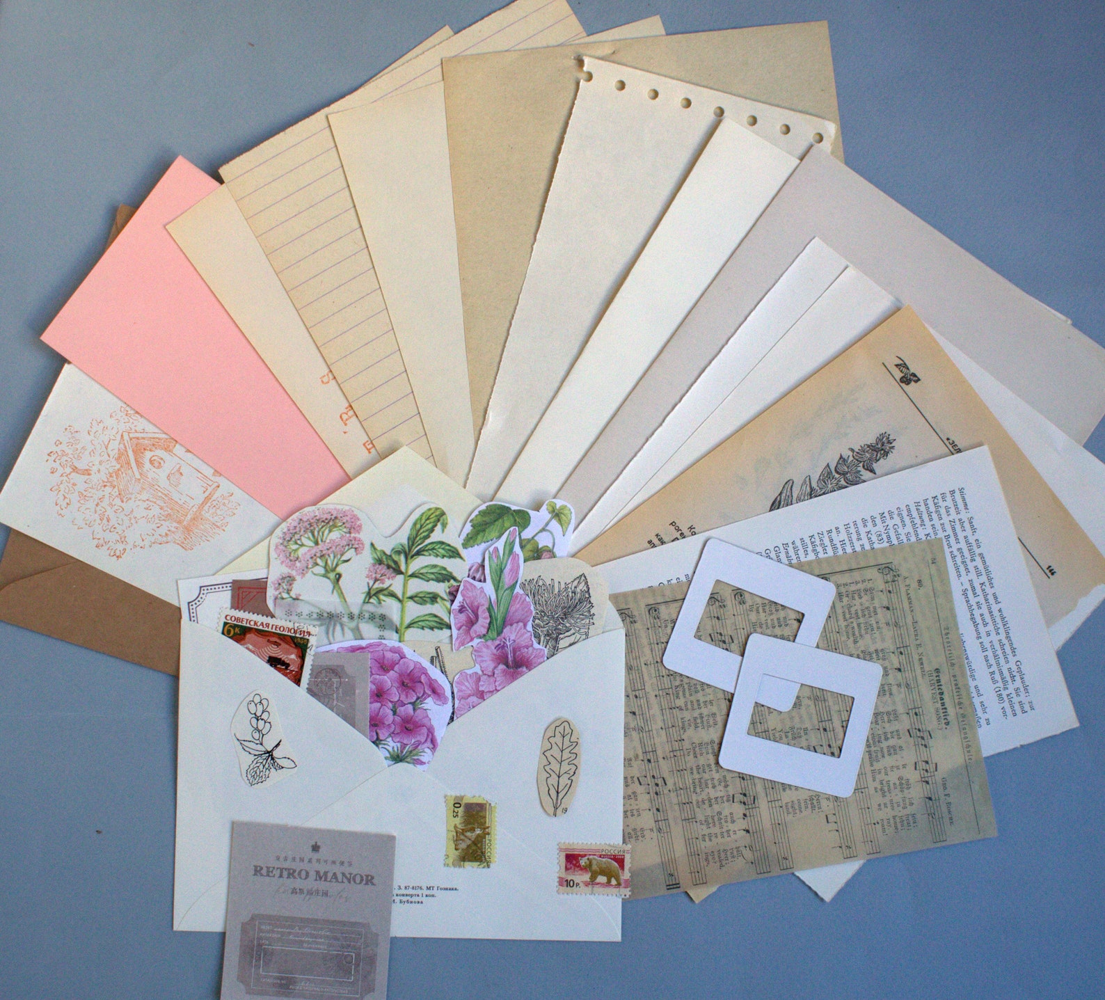 Vintage penpal kit Aesthetic stationery set 50 pcs Letter Etsy
