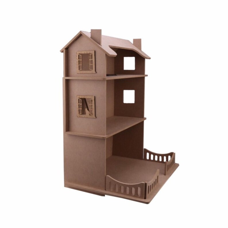 Unfinished Wood Doll House Unfinished Wooden Dollhouse Etsy