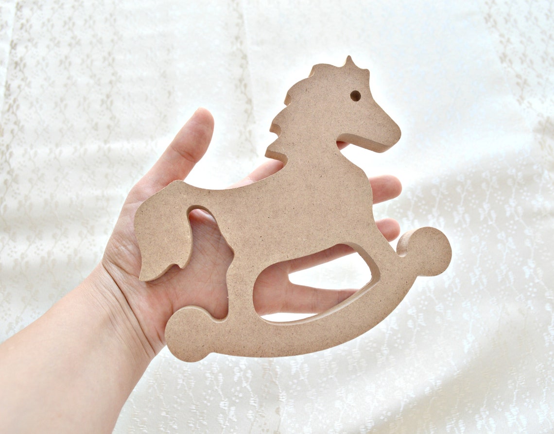 Unfinished rocking horse unpainted rocking horse wooden Etsy