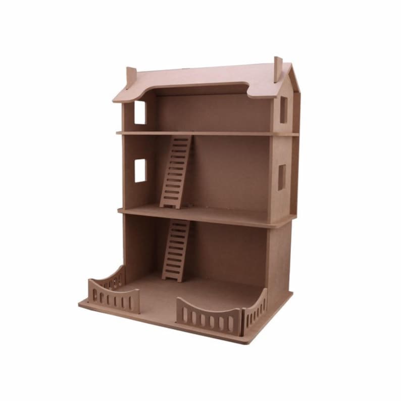 Unfinished Wood Doll House Unfinished Wooden Dollhouse Etsy