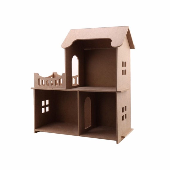 unfinished wood dollhouse