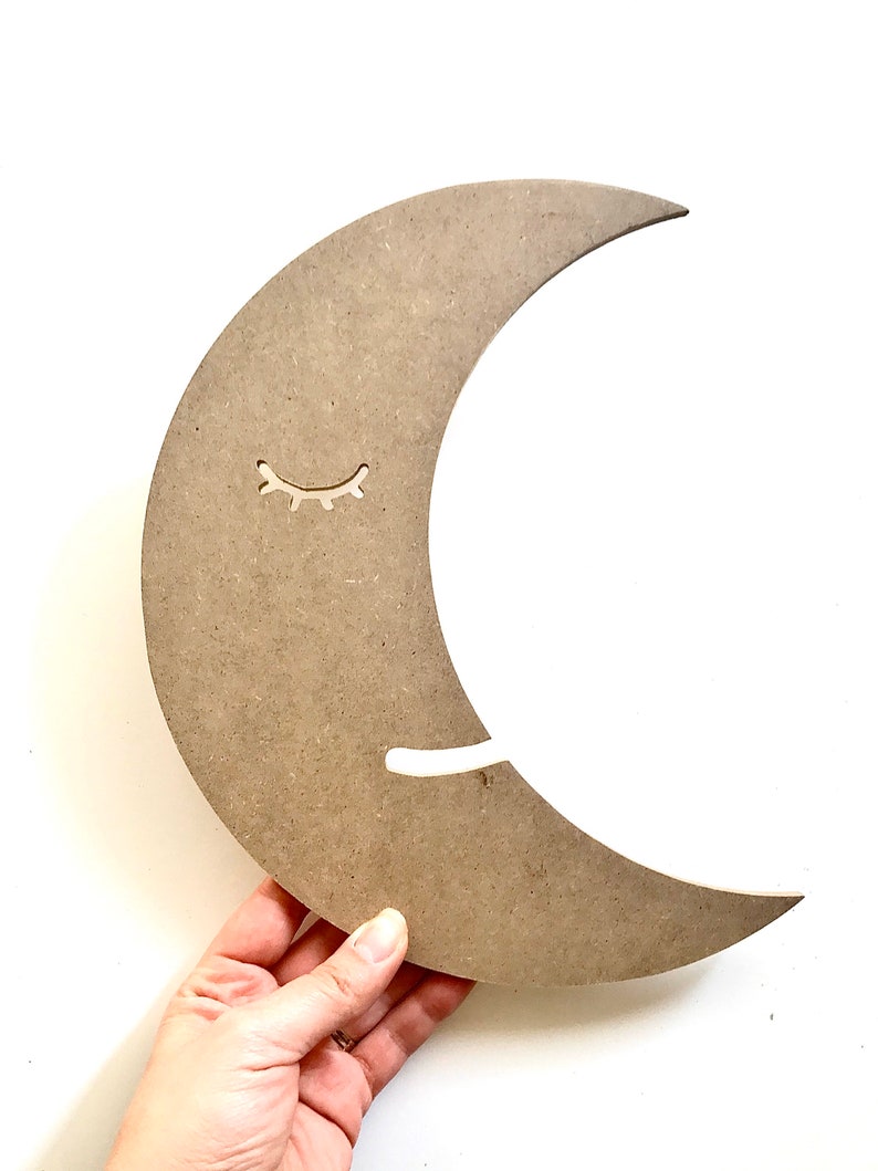 Unfinished Wooden Moon Shape MDF Moon Shape Unfinished Moon Etsy