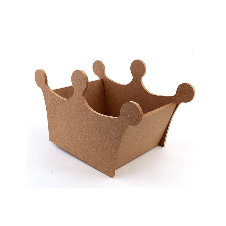 Unfinished Wood Crown Shaped Box Wooden Open Box Crown Shape Etsy