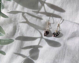 Rhodonite Wire Wrapped Crystal Drop Earrings | Sterling Silver Gemstone Earrings | Crystal Healing Jewellery | Handmade | Gift for Her