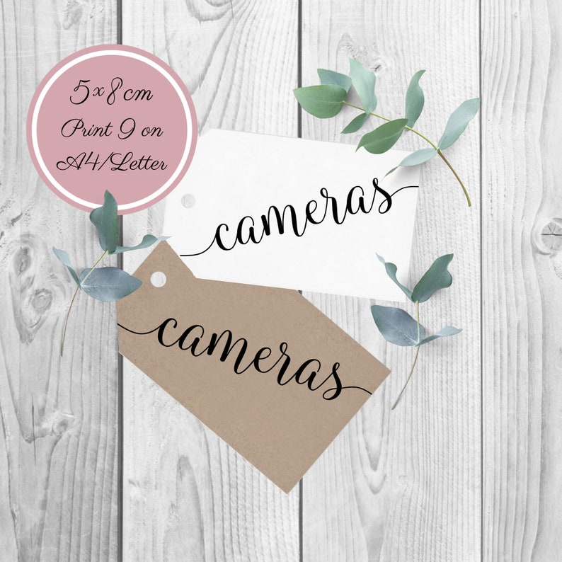 Calligraphy Gift Tag Wedding Camera Sign PDF Wedding Camera Tags Wedding Camera Tag Printable Disposable Camera Tags Camera Gift Tag
