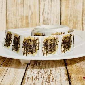 1&quot; skull grosgrain ribbon,ribbon,grosgrain ribbon,halloween ribbon,fall ribbon,skull and bones,halloween,skull ribbon,horror ribbon,gothic