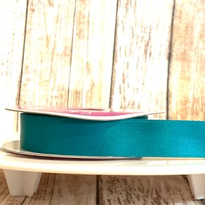 5/8&quot; teal blue satin ribbon,ribbon by the yard,ribbon,satin ribbon,hair bow ribbon,blue hair bow,blue ribbon,blue trim,teal blue ribbon,teal