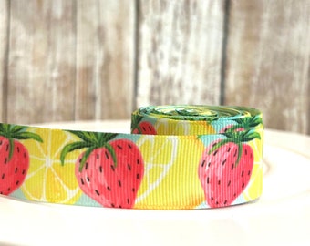 7/8" Obst-Ripsband, Ripsband, Band, Wassermelonen-Haarschleife, Haarschleifenband, Band-Massenvorrat, Sommerband, Wassermelonenband