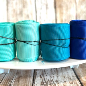 Teal Wired Ribbon, Fall Teal Ribbon, Denim 1 1/2 Inch Ribbon, 10 Yards, 1.5  Inch Ribbon 