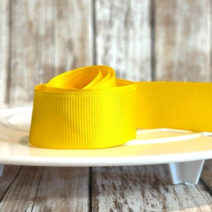 7/8&quot; yellow grosgrain ribbon,grosgrain ribbon,ribbon,summer ribbon,hair bow ribbon,yellow hair bow,solid ribbon,yellow ribbon,yellow bow