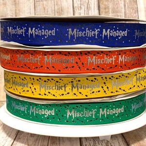 7/8" vereiteltes Mischief Managed Ripsband, Ripsband, Band, Zauberer-Thema, Karte der Marodeure, Charakterband, Nerd-Baum, Nerd-Band, Ron