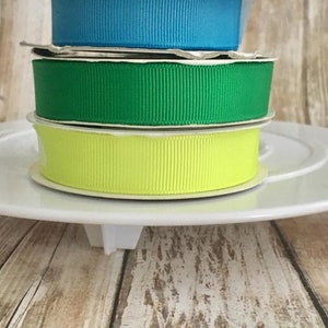 5/8&quot; solid grosgrain ribbon,ribbon by the yard,ribbon,grosgrain ribbon,grosgrain,blue ribbon,yellow ribbon,green ribbon,trim,hair bow ribbon