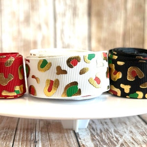 7/8&quot; Leopard print grosgrain ribbon,grosgrain ribbon,hair bow ribbon,leopard print ribbon,leopard print,animal print,ribbon