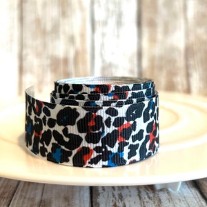 1&quot; Leopard print grosgrain ribbon,grosgrain ribbon,hair bow ribbon,leopard print ribbon,leopard print,animal print,ribbon,ribbon by the yard