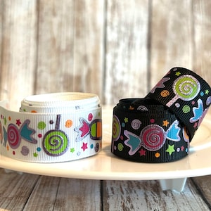 7/8&quot; halloween grosgrain ribbon,halloween ribbon,ribbon,halloween hair bow,hair bow ribbon,candy ribbon,candy hair bow,ribbon by the yard
