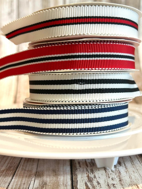 5 Yds,grosgrain Ribbon,striped Ribbon,ribbon for Crafts,ribbon for Bows,ribbon  by the Yard,sewing Ribbon,ribbon for Hair Bows,fabric Ribbon. 