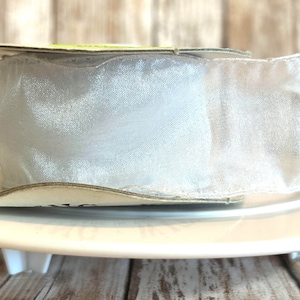 1.5&quot; White sheer organza ribbon,White ribbon,ribbon,organza ribbon,sheer ribbon,hair bow ribbon,White organza ribbon,sheer hair bow,wedding