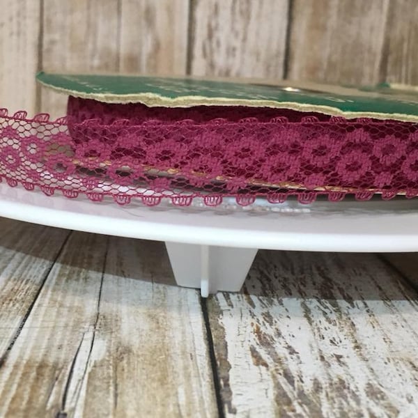 5/8" burgundy lace ribbon,lace,ribbon,ribbon by the yard,burgundy lace,sewing ribbon,hair bow ribbon,lace trim,burgundy ribbon,maroon ribbon