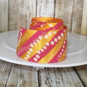 1.5&quot; Orange striped satin ribbon,satin ribbon,ribbon by the yard,summer ribbon,summer,pink ribbon,polka dot ribbon,striped ribbon,orange bow
