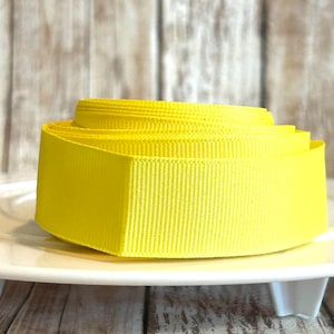 1&quot; yellow grosgrain ribbon,grosgrain ribbon,ribbon,summer ribbon,hair bow ribbon,yellow hair bow,solid ribbon,yellow ribbon,yellow bow,sun