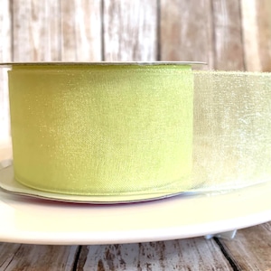 1.5&quot; yellow sheer organza ribbon,yellow ribbon,ribbon,organza ribbon,sheer ribbon,hair bow ribbon,yellow organza ribbon,yellow hair bow