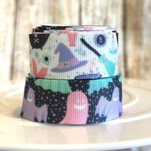 7/8&quot; halloween grosgrain ribbon,halloween ribbon,ribbon,halloween hair bow,hair bow ribbon,ghost ribbon,witch hair bow,witches brew ribbon