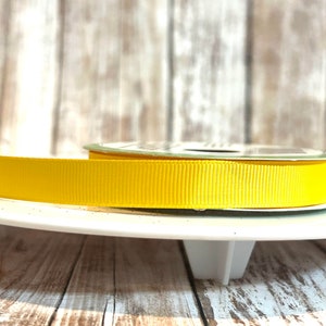 1/2&quot; yellow grosgrain ribbon,grosgrain ribbon,ribbon,summer ribbon,hair bow ribbon,yellow hair bow,solid ribbon,yellow ribbon,yellow bow