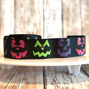 7/8&quot; halloween grosgrain ribbon,halloween ribbon,ribbon,halloween hair bow,hair bow ribbon,pumpkin ribbon,spooky hair bow,ribbon by the yard