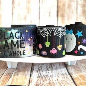 1.5&quot; halloween grosgrain ribbon,halloween ribbon,ribbon,halloween hair bow,hair bow ribbon,candle ribbon,ghost hair bow,ribbon by the yard