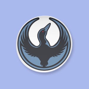Minnesota-made Black and Blue Rebel Loon solidarity round 1.25” or 2.25” pin button or magnet