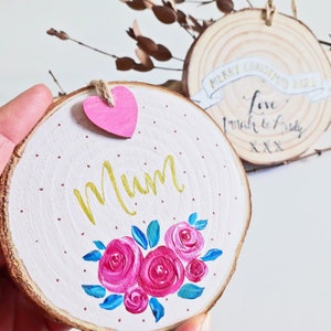 Recuerdo de rosas de mamá pintado a mano, adorno floral personalizado para el día de la madre