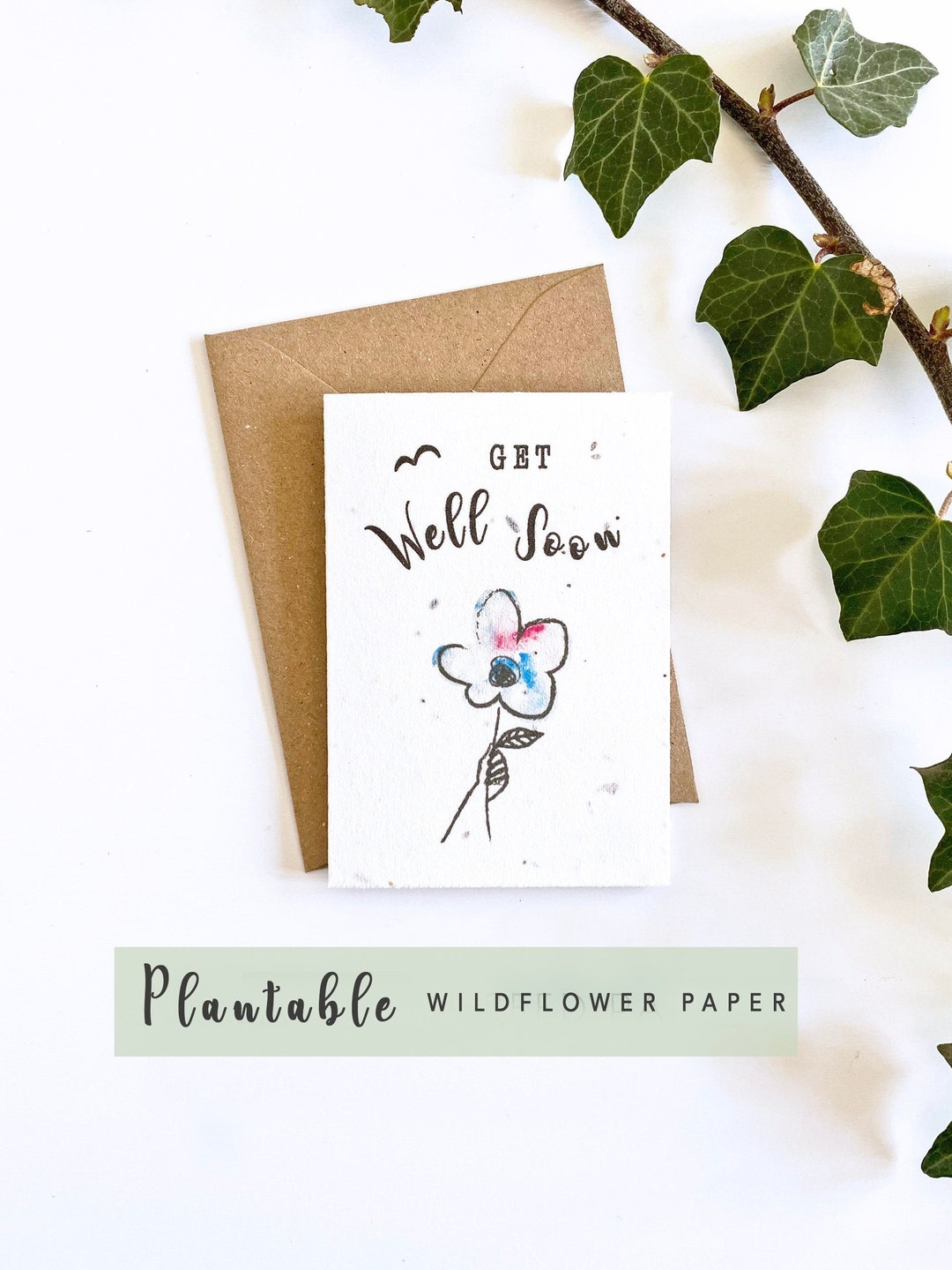 Get Well Soon Plantable Card, Thinking of You Card - Etsy