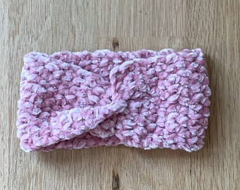 Pink Velvet Ear warmer for 6-12 month old