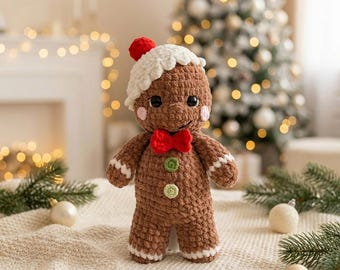 Gingerbread Amigurumi Crochet Pattern PDF | Christmas Gingerbread Toy Tutorial | Cute Holiday Amigurumi | Digital Download