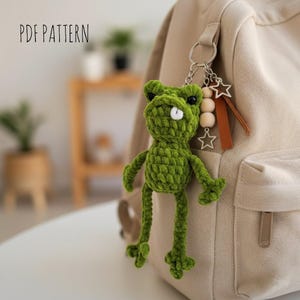 Crochet Frog Pattern: No-Sew Amigurumi Keychain (PDF Digital Download)
