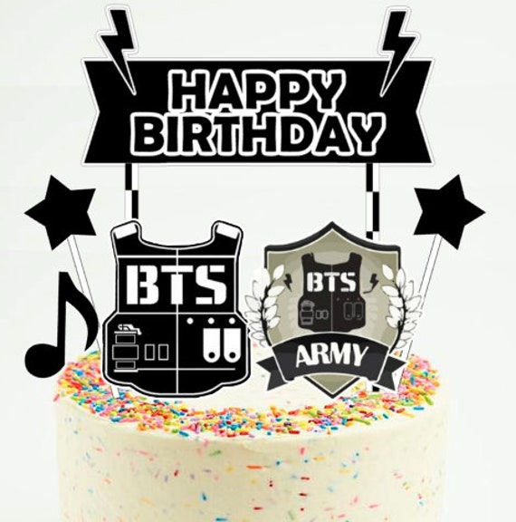 Bts Cake Topper Digital Printable Svg Dxf Bts Party Bts Etsy