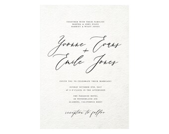 Wedding invitation template, Printable wedding invite, Digital invitation, Editable PDF Invites, Modern calligraphy font classic wedding a0
