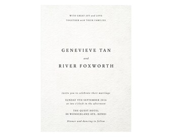 Minimalist wedding invitation, Modern wedding invitation PDF, Digital wedding invite, DIY invitations, Invitation template, Classic font c9