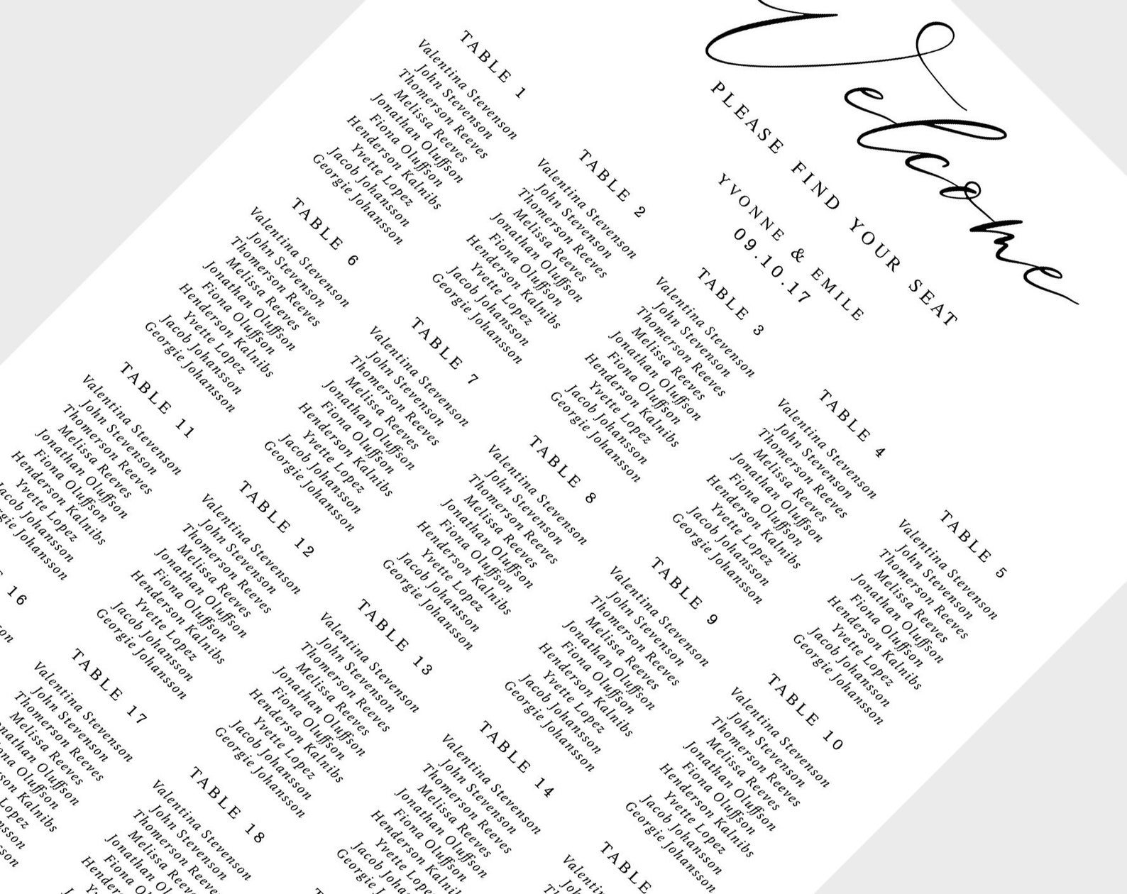 Editable Wedding Seating Chart Seating Plan Wedding Seating Etsy
