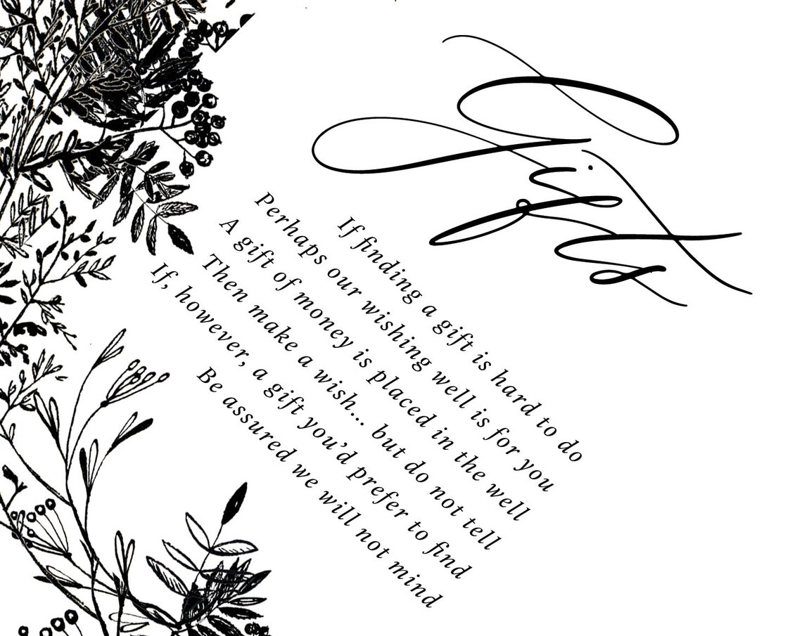 Gift Registry Card Templett Gift Registry Wedding Registry Etsy Australia