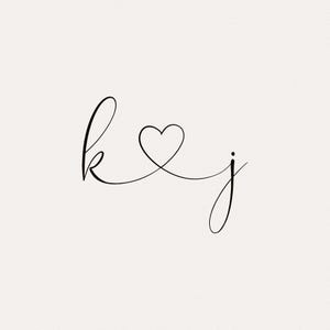 Hochzeits-Monogramm-Logo mit Herz – Kalligraphie-Initialen, elegantes minimalistisches Design, Vektor-Download für Einladungen und Gastgeschenke 7