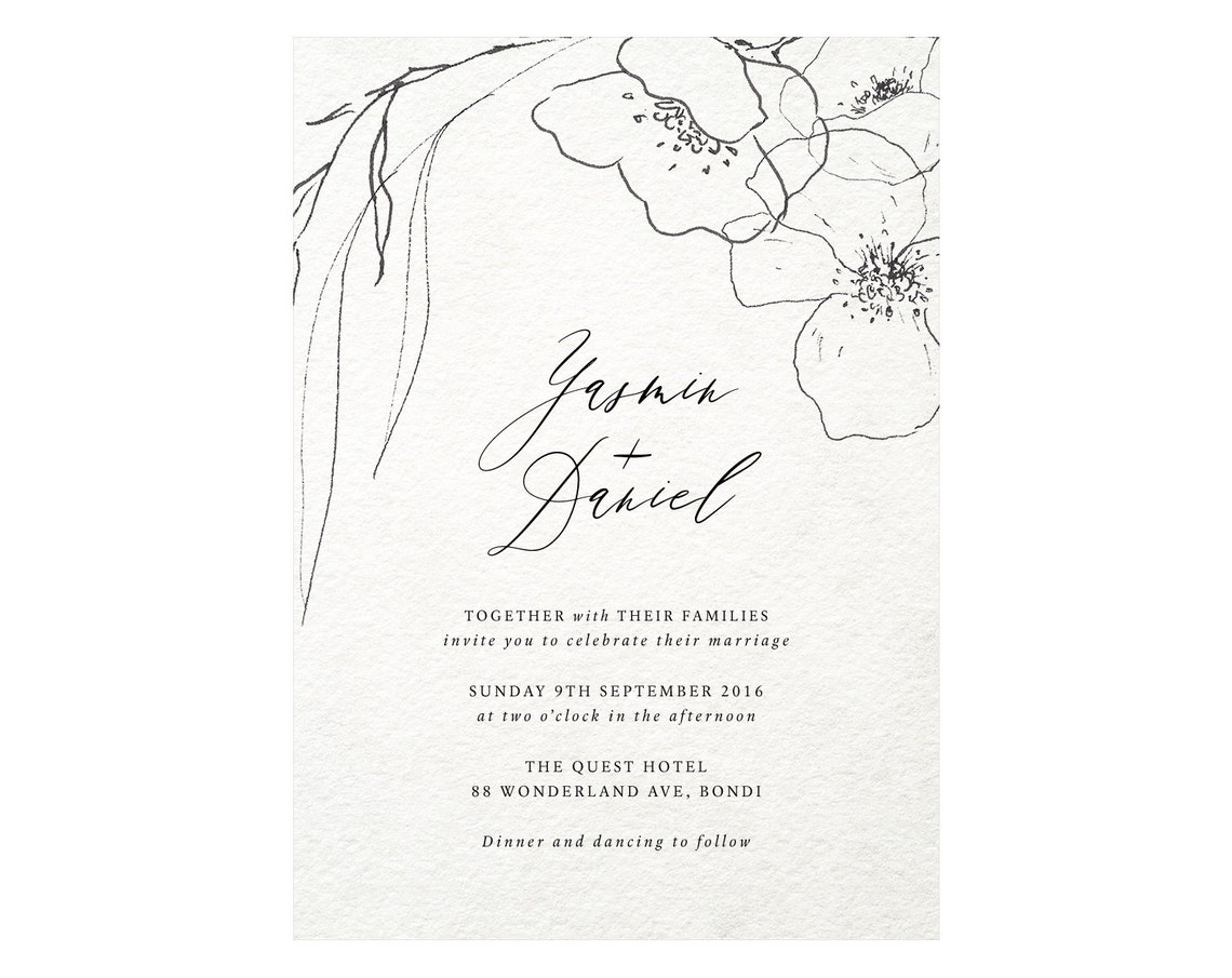 Wedding Invitation Rustic, DIY Calligraphy Invitations, Templett Invitation, Rustic Wedding