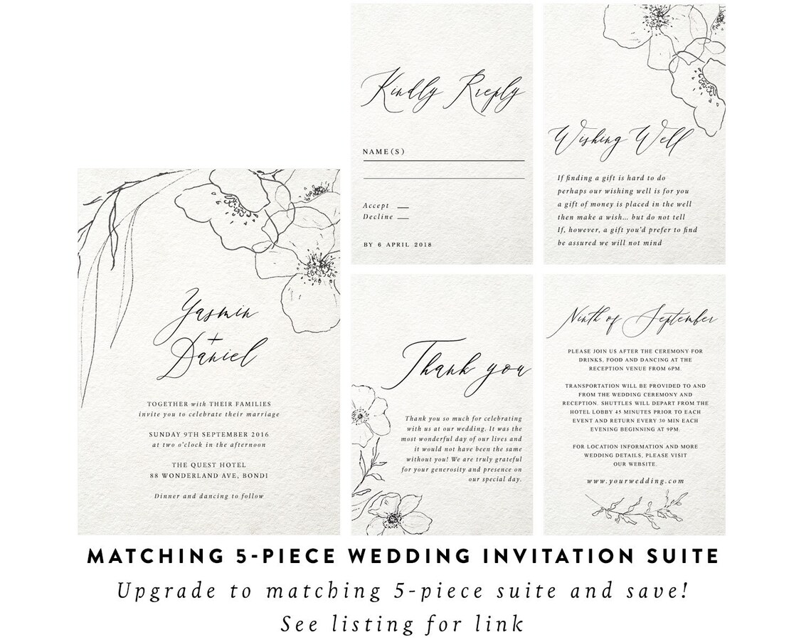 Wedding Invitation Rustic, DIY Calligraphy Invitations, Templett Invitation, Rustic Wedding