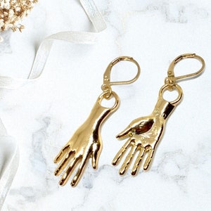Charming Hand Earrings Sparkling Gold Mexican Jewelry Frida Inspired Dangling & Drop Pendants Birthday Gift Valentine&#39;s Day Cute Aretes Mano