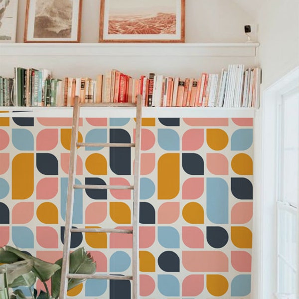 Modern geometric wallpaper, Scandi wallpaper, Scandinavian style, Colorful wallpaper #134