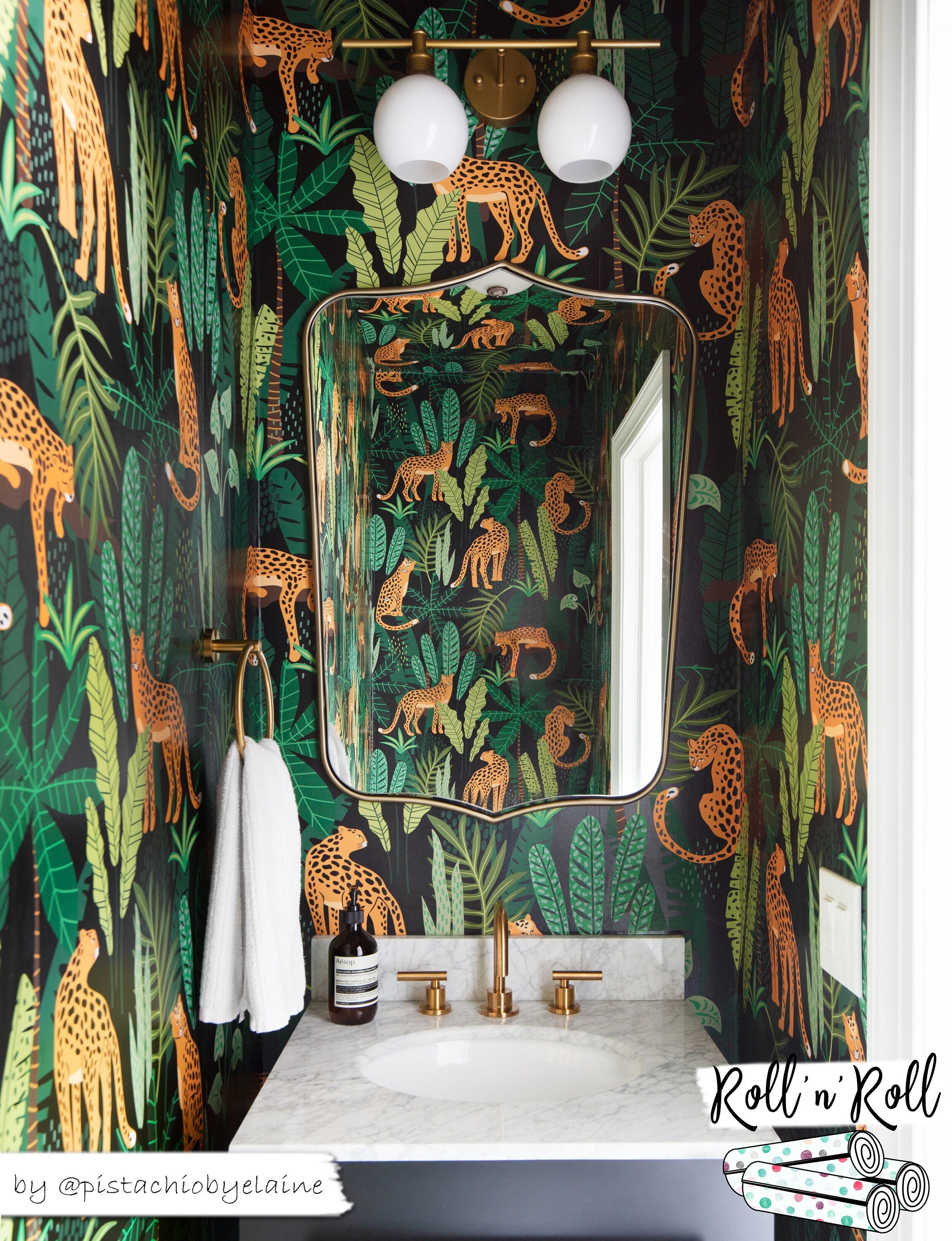 Buy Tropical Jungle Wallpaper Large Botanical Pattern Black Online in India   Etsy