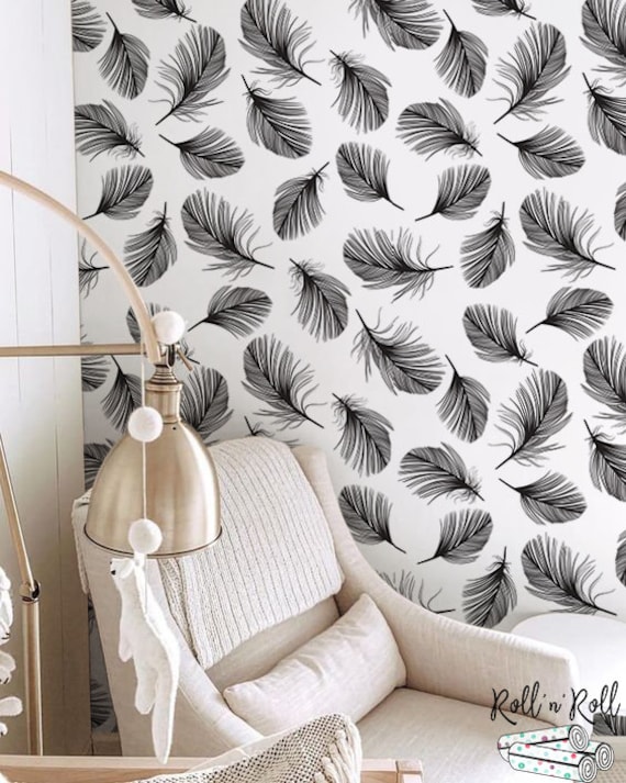 Black And White Feathers Wallpaper