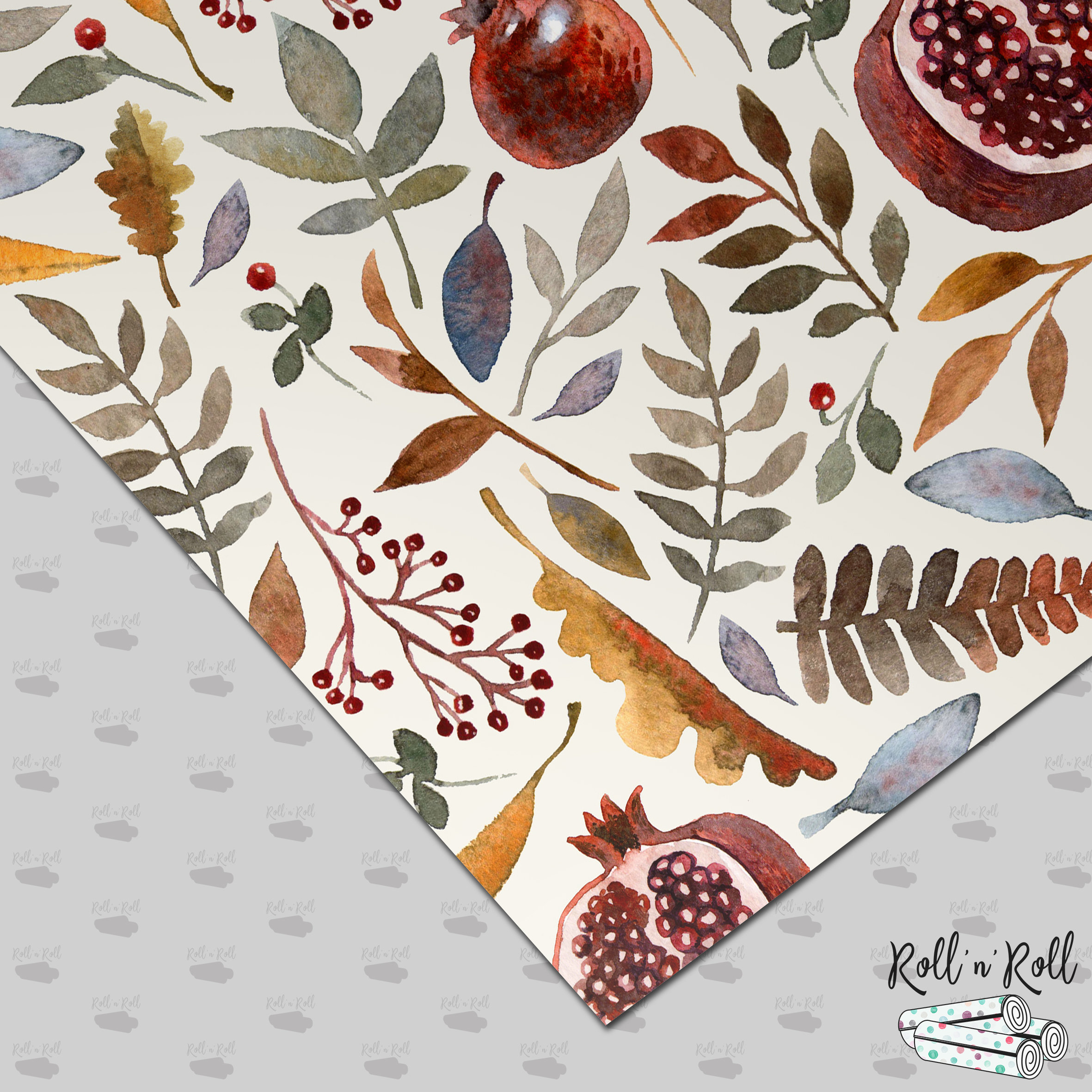 Floral and Fruit Removable Wallpaper Vintage Watercolor Wall Etsy