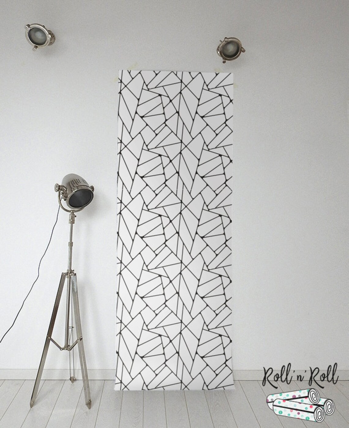 Minimalist Art Deco Wallpaper Black and White Modern | Etsy