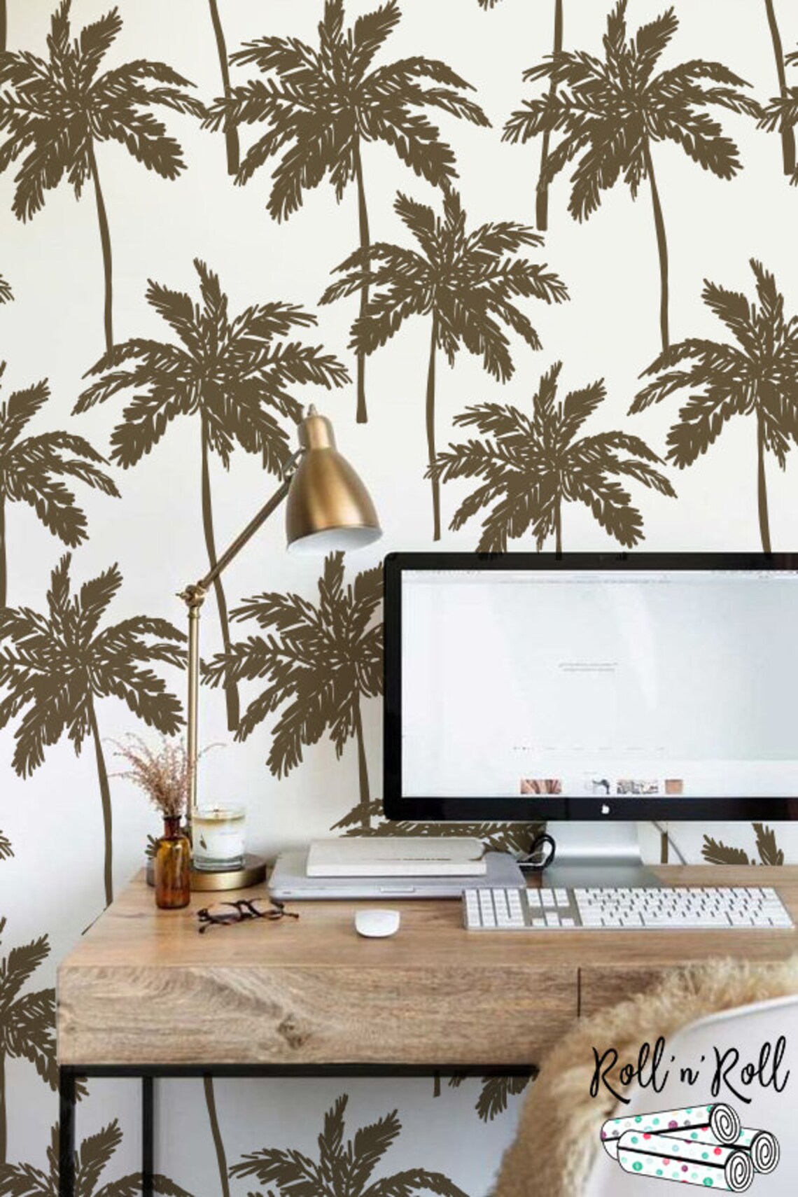 Palm Removable Wallpaper Wallpaper Roll Tropical Wall Decor Etsy